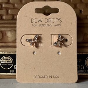 Dew Drop Butterfly Crystal Earrings